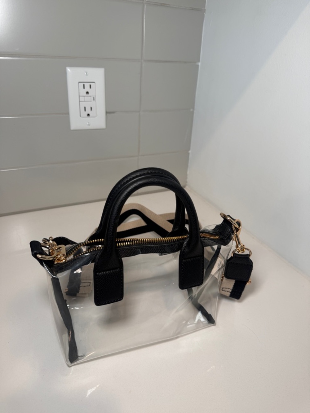 Foundational Mini Tote Handbag -Universal Thread Black/Clear